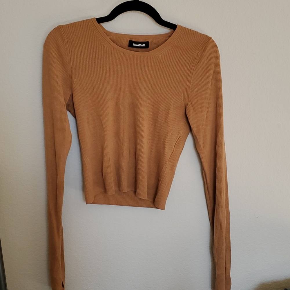 Naadam Silk cashmere cropped sweater